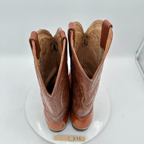 Villano Men Size Mex 28.5 US 10 Brown Colorblock Leather Pull On Western Boot - Picture 9 of 14